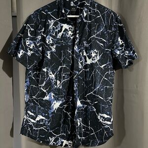 Armani Exchange Navy and White Patterned Shirt